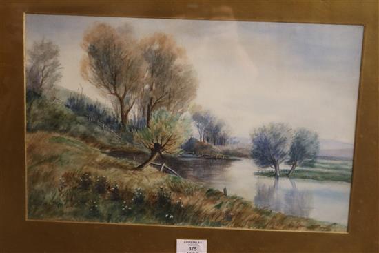 A pair of watercolour landscapes, 27cm x 43cm